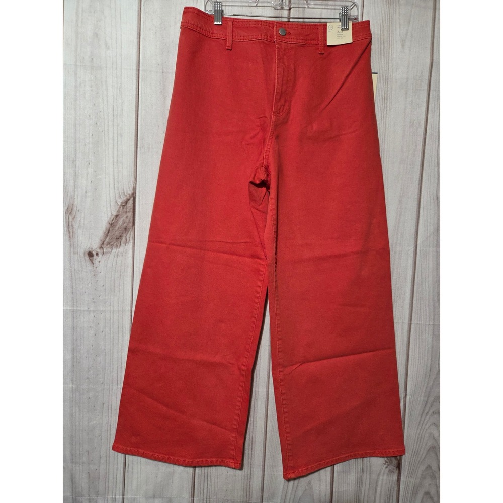 Universal Thread Womens Sailor Wide Leg Jeans Red High Rise Size 12 NWT